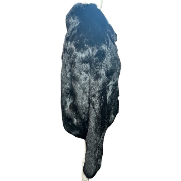 Black Rabbit Fur Coat Size M - Picture 4 of 6